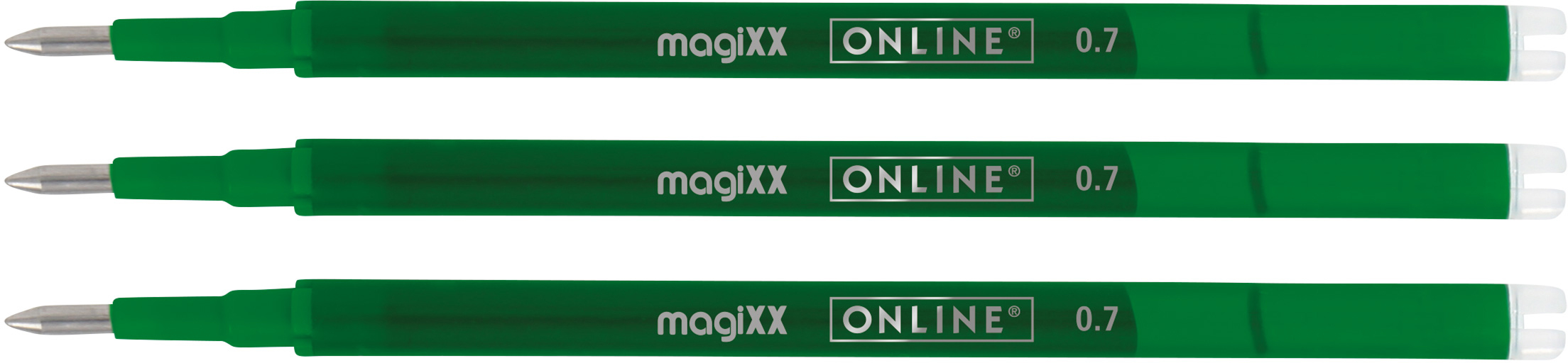 ONLINE Gel-Mine MagiXX 0.7mm 40165/3 grün, Tag-Bag 3 Stück