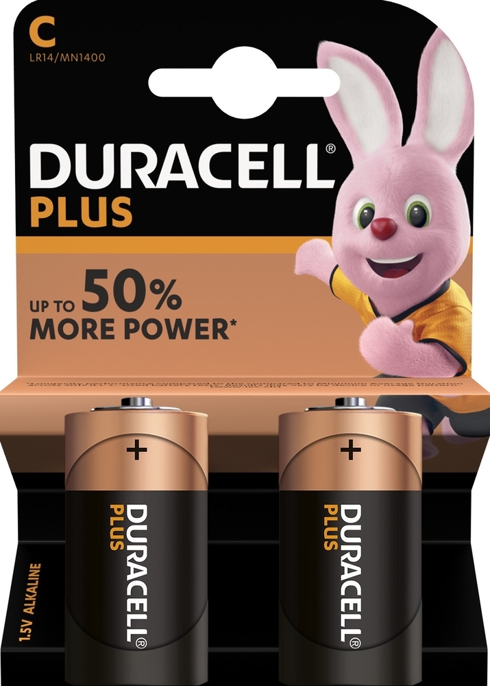 DURACELL Batterie Plus Power MN1400 C, LR14, 1.5V 2 Stück