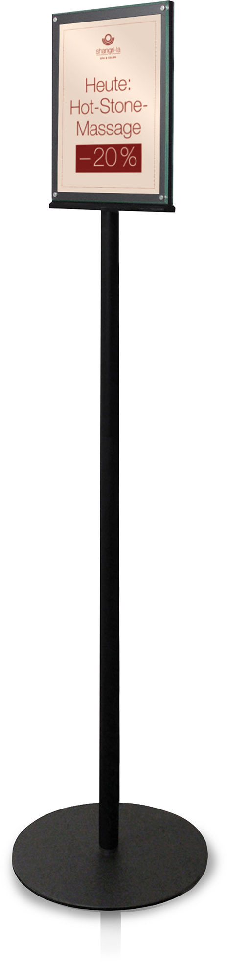 DEFLECTO Bodenständer magnetisch A4 692056A4 schwarz 33x142.2x33cm