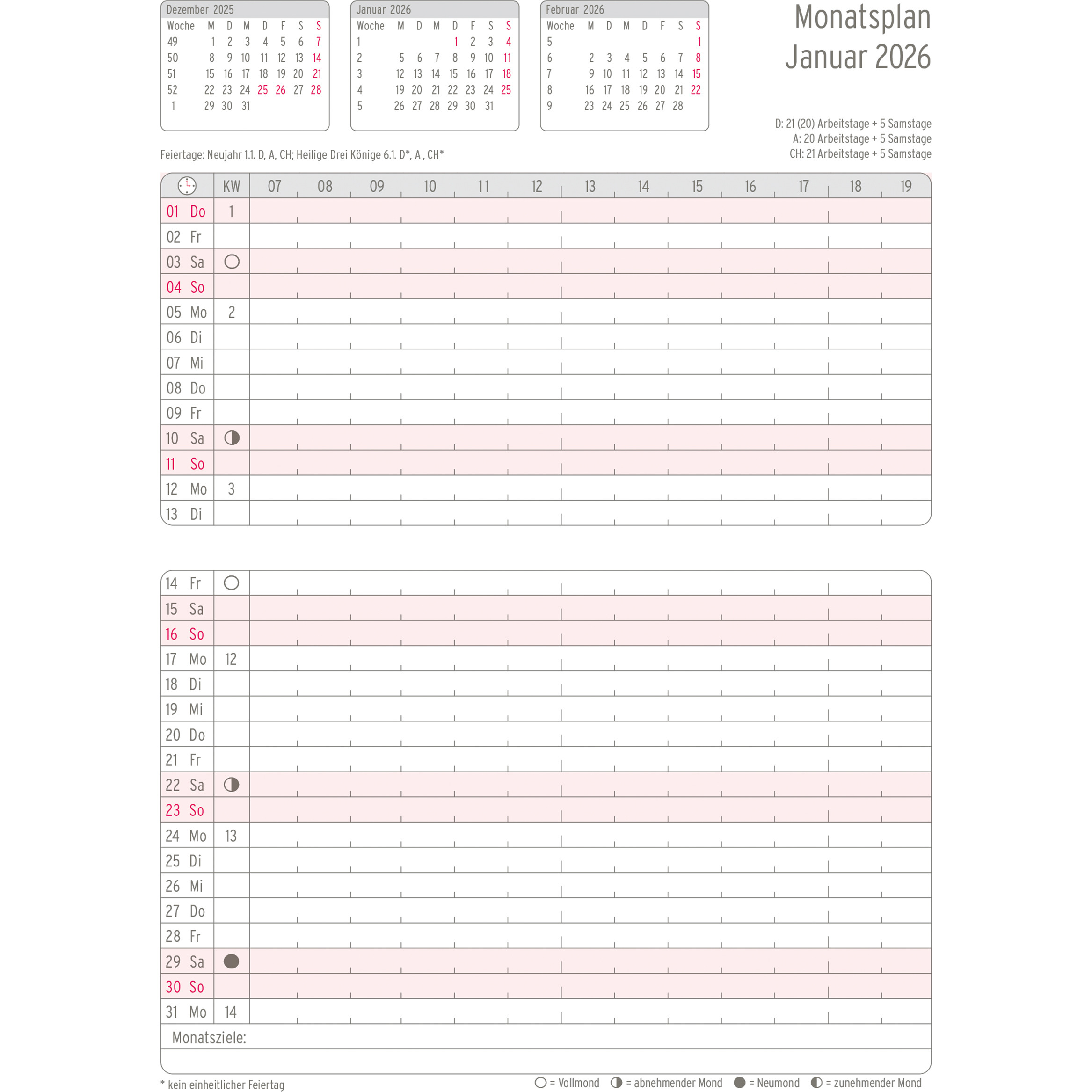 CHRONOPLAN Brieftaschenplaner 2026 50266Z.26 15 Monate A5