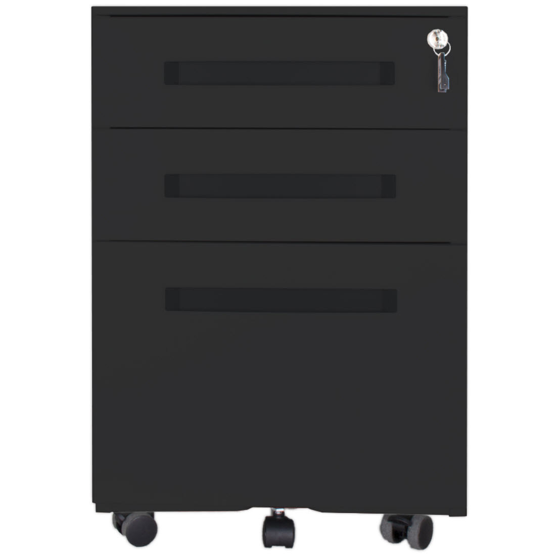 CONTINI Rollcontainer 109383 schwarz, 3 Schubladen