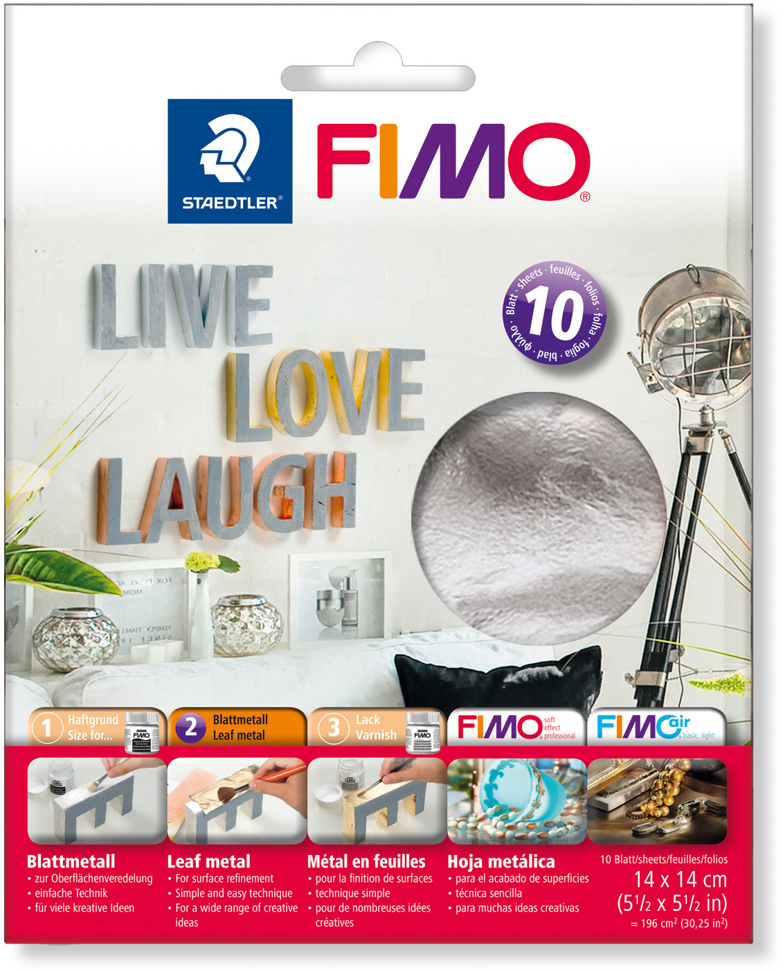 FIMO Blattmetall 14x14cm 8781-81 silber
