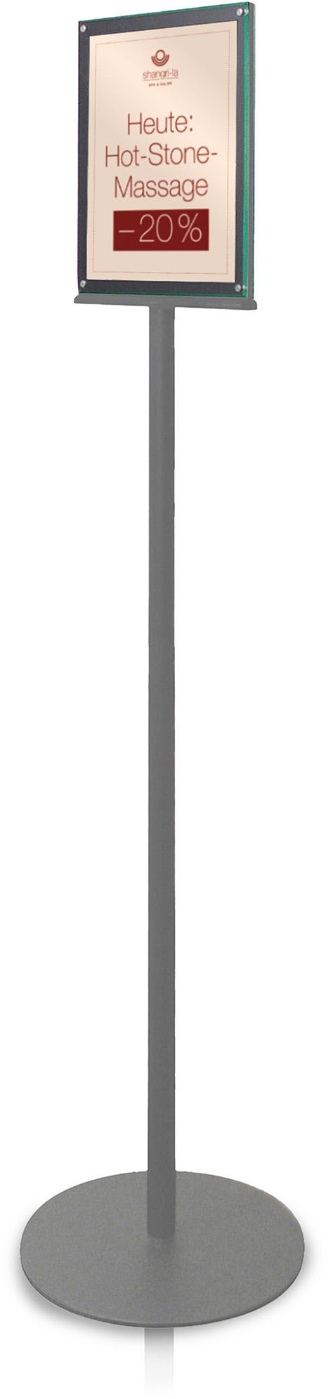 DEFLECTO Bodenständer magnetisch A4 692056A4S dunkelgrau 33x142.2x33cm