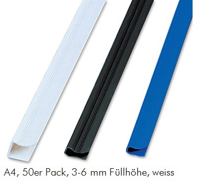 FELLOWES Klemmschiene A4 5383101 weiss 3-6mm, 50 Stück