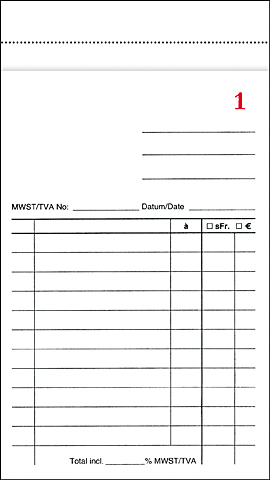 BÜROLINE Kassablock 10×17cm 572042 numeriert 50x2 Blatt