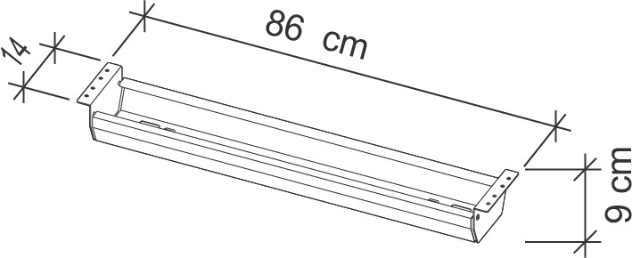 APOLLO Kabelwanne 86cm VKC12/W weiss, für 120cm Tische